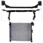 Replacement 3-Piece Kit Radiator, 4 Cyl 2.5L, includes (3) Radiator Support and (1) Radiator