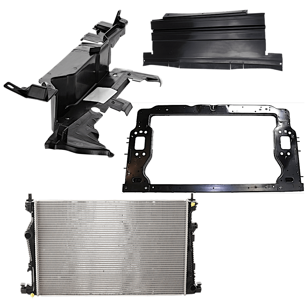 kit-011725-178_1.png Replacement 4-Piece Kit Radiator, 4 Cyl 2.4L, includes (2) Radiator Support, (1) Radiator and (1) Radiator Support Cover - Image 1