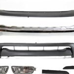Replacement 7-Piece Kit, Front Bumper, Chrome, Includes (1) Bumper, (1) Bumper Filler, (2) Headlight Filler, (2) Turn Signal Light, and (1) Valance