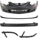 Replacement 5-Piece Kit, Front Primed Bumper Cover, Includes (2) Bumper Bracket, (1) Bumper Cover, (1) Bumper Reinforcement, and (1) Valance