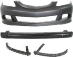 Replacement 4-Piece Kit, Front Primed Bumper Cover, Includes (2) Bumper Bracket, (1) Bumper Cover, and (1) Bumper Reinforcement