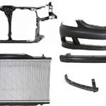 Replacement 6-Piece Kit, Front Primed Bumper Cover, Includes (2) Bumper Bracket, (1) Bumper Cover, (1) Bumper Reinforcement, (1) Radiator, and (1) Radiator Support