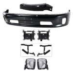 Replacement 8-Piece Kit Front, Lower Bumper, Includes (1) Bumper, (5) Bumper Bracket, and (2) Fog Light