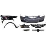Replacement 7-Piece Kit Passenger Side Halogen Headlight, Without bulb(s), USA Built, Includes (1) Bumper Cover, (1) Fender, (1) Grille Assembly, (1) Grille Trim, (1) Headlight, (1) Side Marker, (1) Fender Liner
