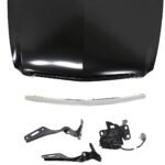 Replacement 7-Piece Kit, Factory Style Hood, Sedan, Left Hand Drive, For Models With Alarm System, Steel, Primed, Includes (1) Hood, (2) Hood Hinge, (1) Hood Latch, (1) Hood Molding, and (2) Lift Support