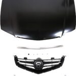 Replacement 4-Piece Kit Factory Style Hood, Steel, Primed, Includes (1) Grille, (1) Grille Trim, (1) Hood, and (1) Hood Molding