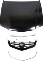 Replacement 4-Piece Kit Factory Style Hood, Steel, Primed, Includes (1) Grille, (1) Grille Trim, (1) Hood, and (1) Hood Molding