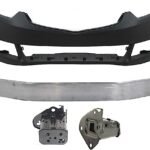 Replacement 4-Piece Kit, Front Primed Bumper Cover, Includes (2) Bumper Bracket, (1) Bumper Cover, and (1) Bumper Reinforcement
