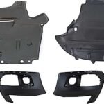Replacement 4-Piece Kit, Front, Driver and Passenger Side Primed Bumper Cover, Includes (2) Bumper Cover and (2) Engine Splash Shield