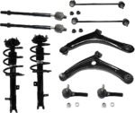 TrueDrive 10-Piece Kit Front, Driver and Passenger Side Suspension with Control Arm, Loaded Strut, Sway Bar Link, and Tie Rod End