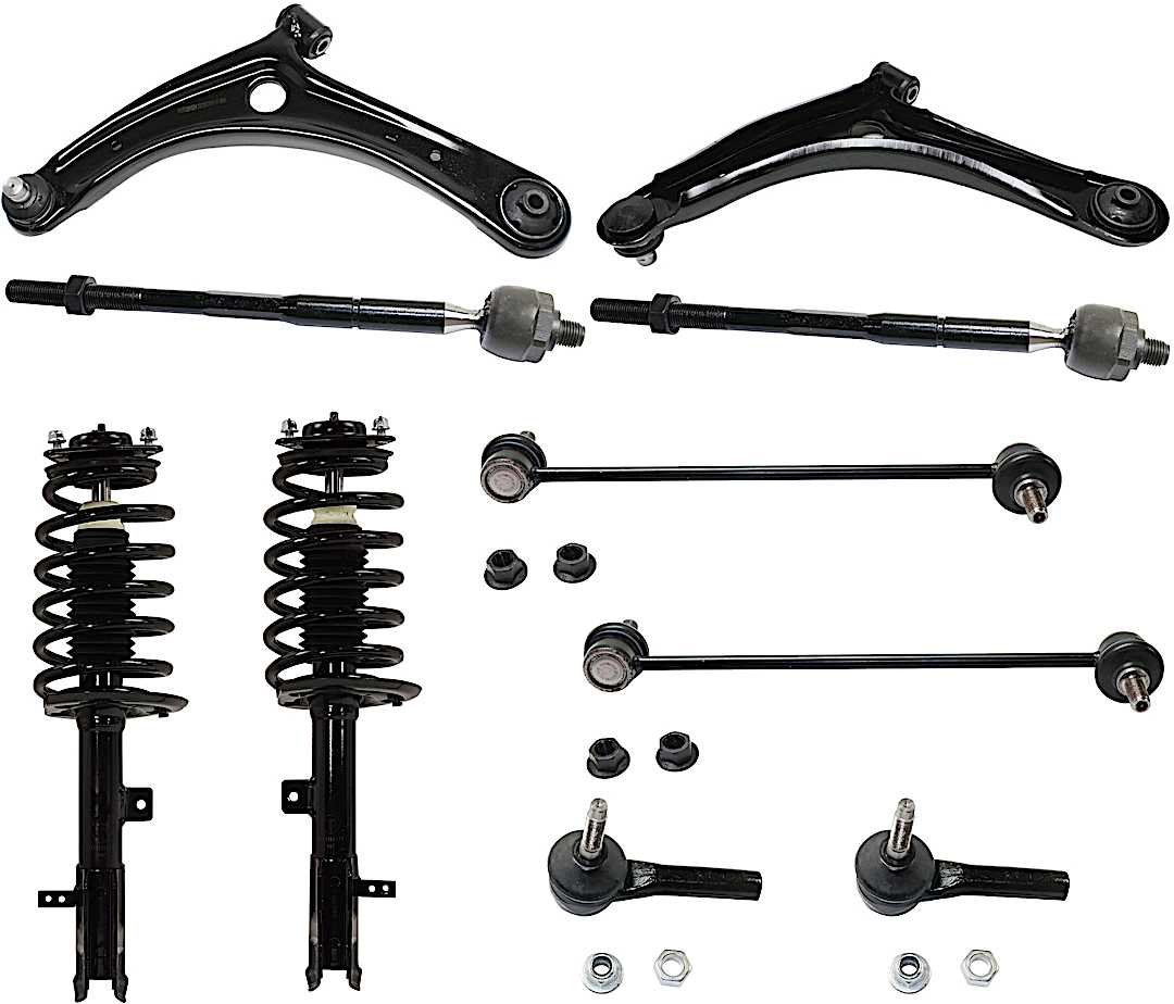 kit-021722-04_1.jpg TrueDrive 10-Piece Kit Front, Driver and Passenger Side Suspension Includes Control Arms, Loaded Struts, Sway Bar Links, and Tie Rod Ends, 4WD/FWD - Image 1