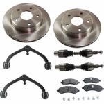 TrueDrive 8-Piece Kit Front Axle Assembly with Brake Discs, Brake Pad Set, and Control Arms, Four Wheel Drive