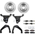 TrueDrive 10-Piece Kit Front, Driver and Passenger Side Axle Assembly, includes (2) Axle Assembly, (2) Brake Disc, (1) Brake Pad Set, and (4) Control Arm, 4WD, 4.0L Engine