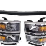 Replacement 3-Piece Kit Driver and Passenger Side Halogen Headlight, With bulb(s), OE Replacement, CAPA Certified, Includes (1) Bumper Cover and (2) Headlight