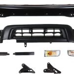 Replacement 8-Piece Kit, Front Bumper, For Models w/ Sport Package and Fender Flare Holes, Painted Black, Includes (1) Bumper, (2) Bumper Bracket, (2) Grille Extension, (2) Turn Signal Light, (1) Valance