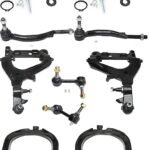 TrueDrive 12-Piece Kit Front, Driver and Passenger Side, Upper and Lower Control Arm Kit, Includes (2) Ball Joint, (4) Control Arm, (2) Sway Bar Link, and (4) Tie Rod End