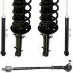 TrueDrive 6-Piece Kit Driver and Passenger Side Suspension Includes Loaded Struts, Shock Absorbers, and Tie Rod Assemblies, Hatchback/Sedan