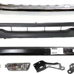 Replacement 7-Piece Kit, Front Bumper, Chrome, Includes (1) Bumper, (2) Bumper Bracket, (1) Bumper Reinforcement, (2) Turn Signal Light, and (1) Valance