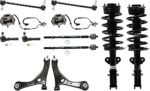 TrueDrive 12-Piece Kit Front, Driver and Passenger Side, Lower Control Arm with Loaded Struts, Sway Bar Links, Tie Rod Ends, and Wheel Hubs