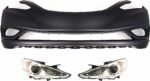 Replacement 3-Piece Kit Driver and Passenger Side Halogen Headlight, With bulb(s), Sedan, OE Replacement, Includes (1) Bumper Cover and (2) Headlight