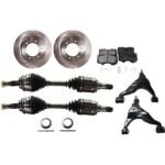 TrueDrive 8-Piece Kit Front, Driver and Passenger Side Axle Assembly, includes (2) Axle Assembly, (2) Brake Disc, (1) Brake Pad Set, and (2) Control Arm, 6 Lugs, 12.56 in.Disc Diameter, 4WD, 4-Piston Caliper