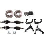 TrueDrive 10-Piece Kit Front, Driver and Passenger Side Axle Assembly, includes (2) Axle Assembly, (2) Brake Disc, (1) Brake Pad Set, and (4) Control Arm, 6 Lugs, 12.56 in.Disc Diameter, 4WD, 4-Piston Caliper