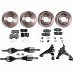 TrueDrive 10-Piece Kit Front, Driver and Passenger Side, Lower Control Arm with Axle Assemblies, Brake Discs, and Brake Pad Sets, 4WD