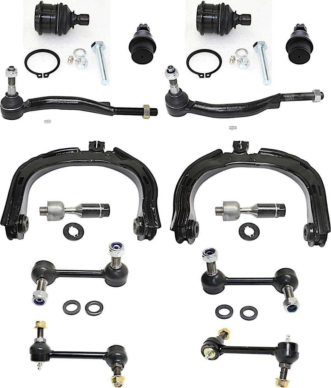 kit-031418-17_1.jpg TrueDrive 14-Piece Kit Front, Driver and Passenger Side, Upper Control Arm Kit, Includes (4) Ball Joint, (2) Control Arm, (4) Sway Bar Link, and (4) Tie Rod End - Image 1
