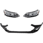 JC Whitney 3-Piece Kit Driver and Passenger Side Headlight, Includes (2) Headlight and (1) Bumper Cover