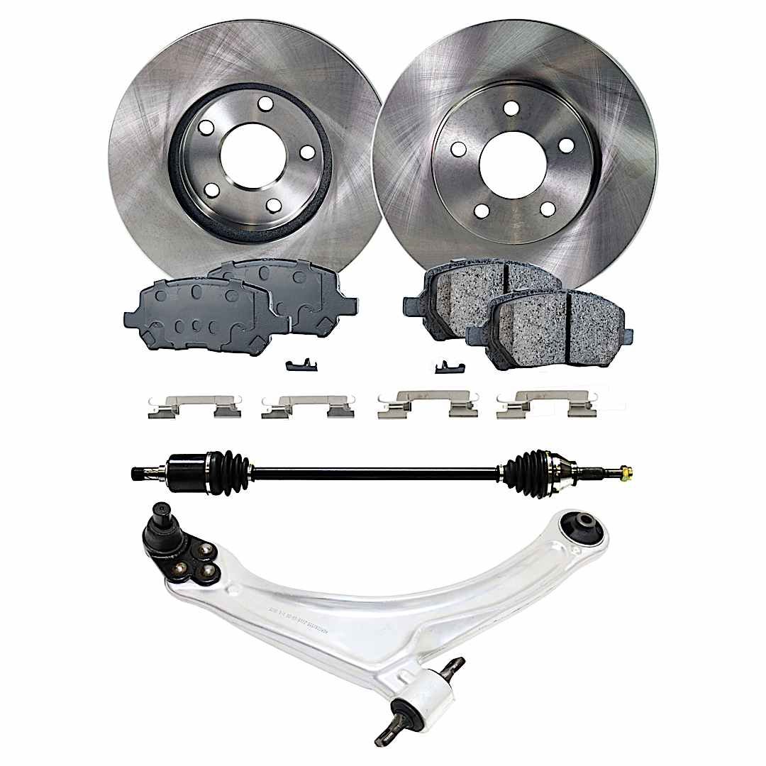 kit-032822-205_1.jpg TrueDrive 6-Piece Kit Front, Passenger Side, Lower Control Arm, Front Wheel Drive, Manual Transmission, 5 Lug Wheels, For Models With FE3 Suspension, includes Axle Assembly, Brake Discs, and Brake Pad Set - Image 1