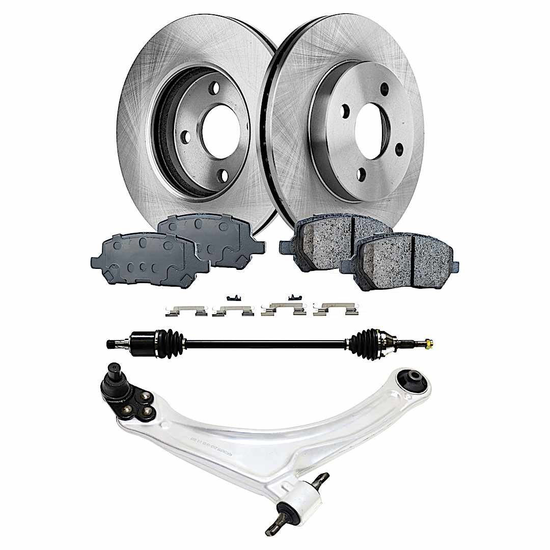 kit-032822-206_1.jpg TrueDrive 6-Piece Kit Front, Passenger Side, Lower Control Arm with Axle Assembly, Brake Discs, and Brake Pad Set, Front Wheel Drive, Manual Transmission, 4-Lug Wheels, For Models With FE3 Suspension - Image 1