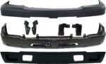 Replacement 7-Piece Kit, Front, Upper Textured Bumper Cover, For Models with Tow Hook, includes (1) Bumper, (4) Bumper Bracket, (1) Bumper Cover, and (1) Valance