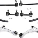 Replacement 8-Piece Kit Front, Driver and Passenger Side, Lower Control Arm Kit, Includes (2) Control Arm, (4) Sway Bar Link, and (2) Tie Rod End