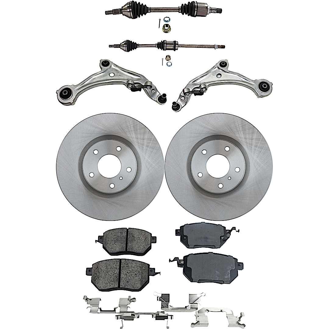 kit-041022-039_1.jpg TrueDrive 8-Piece Kit Front, Driver and Passenger Side Axle Assembly with Brake Discs, Brake Pad Set, and Control Arms, FWD - Image 1
