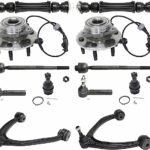 Replacement 12-Piece Kit Front, Driver and Passenger Side, Upper Control Arm Kit, Includes (2) Ball Joint, (2) Control Arm, (2) Sway Bar Link, (4) Tie Rod End, and (2) Wheel Hub