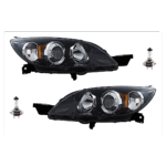 Replacement 4-Piece Kit Halogen Headlights, With bulb(s), Hatchback, Includes (2) Headlight and (2) Headlight Bulb
