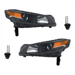 Replacement 4-Piece Kit HID/Xenon Headlights, With bulb(s), Includes (2) Headlight and (2) Headlight Bulb, CAPA Certified
