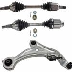TrueDrive 8-Piece Kit Front, Driver and Passenger Side Axle Assembly with Brake Discs, Brake Pad Set, and Control Arms, AWD