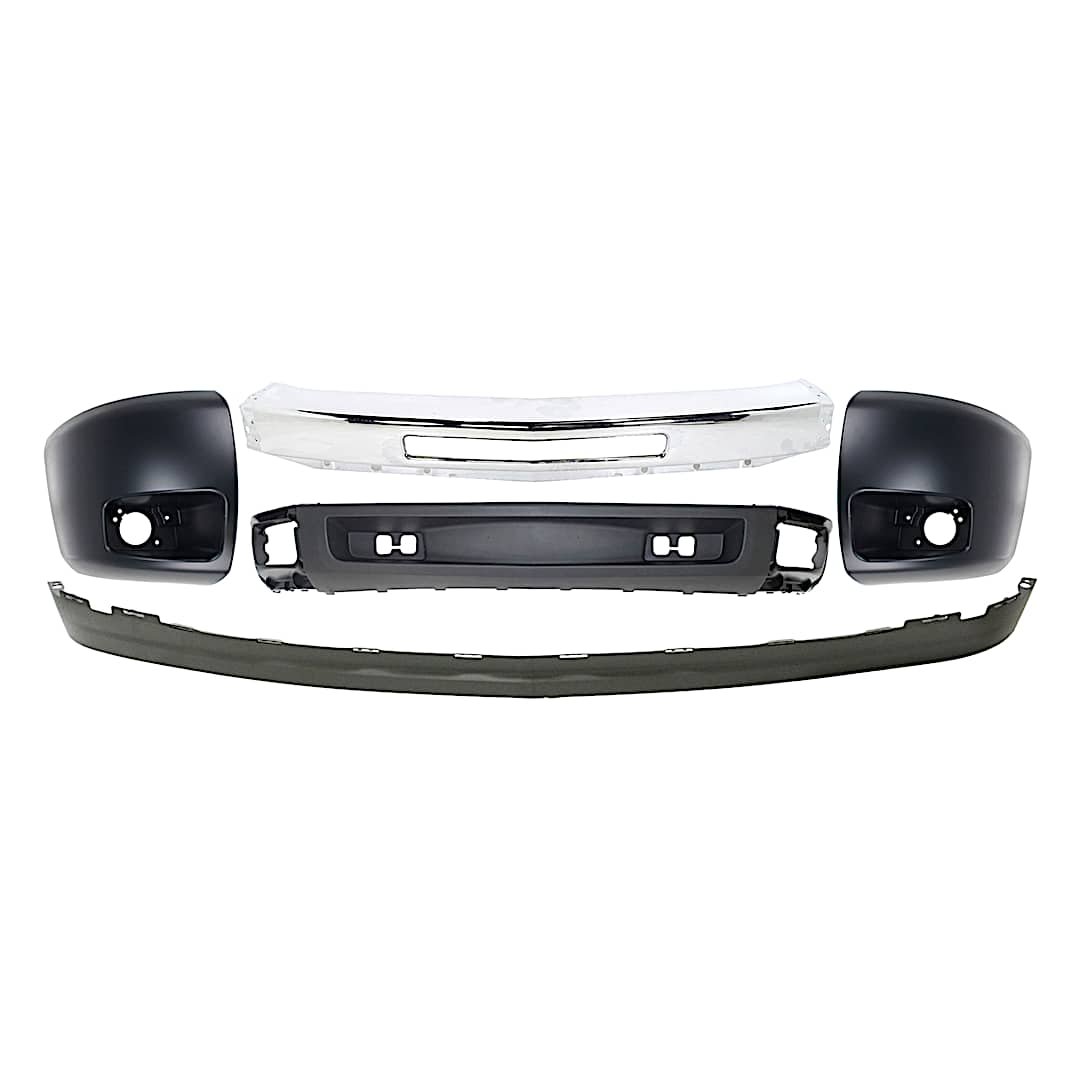 kit-050117-49_1.jpg Replacement 5-Piece Kit, Front Bumper, Chrome, Includes (1) Bumper, (2) Bumper End, and (2) Valance - Image 1