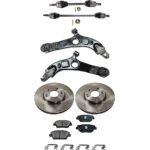 TrueDrive 8-Piece Kit Front, Driver and Passenger Side Axle Assemblies with Brake Discs, Brake Pad Set, and Control Arms, VIN C (8th Digit), Naturally Aspirated, FWD, Automatic Transmission