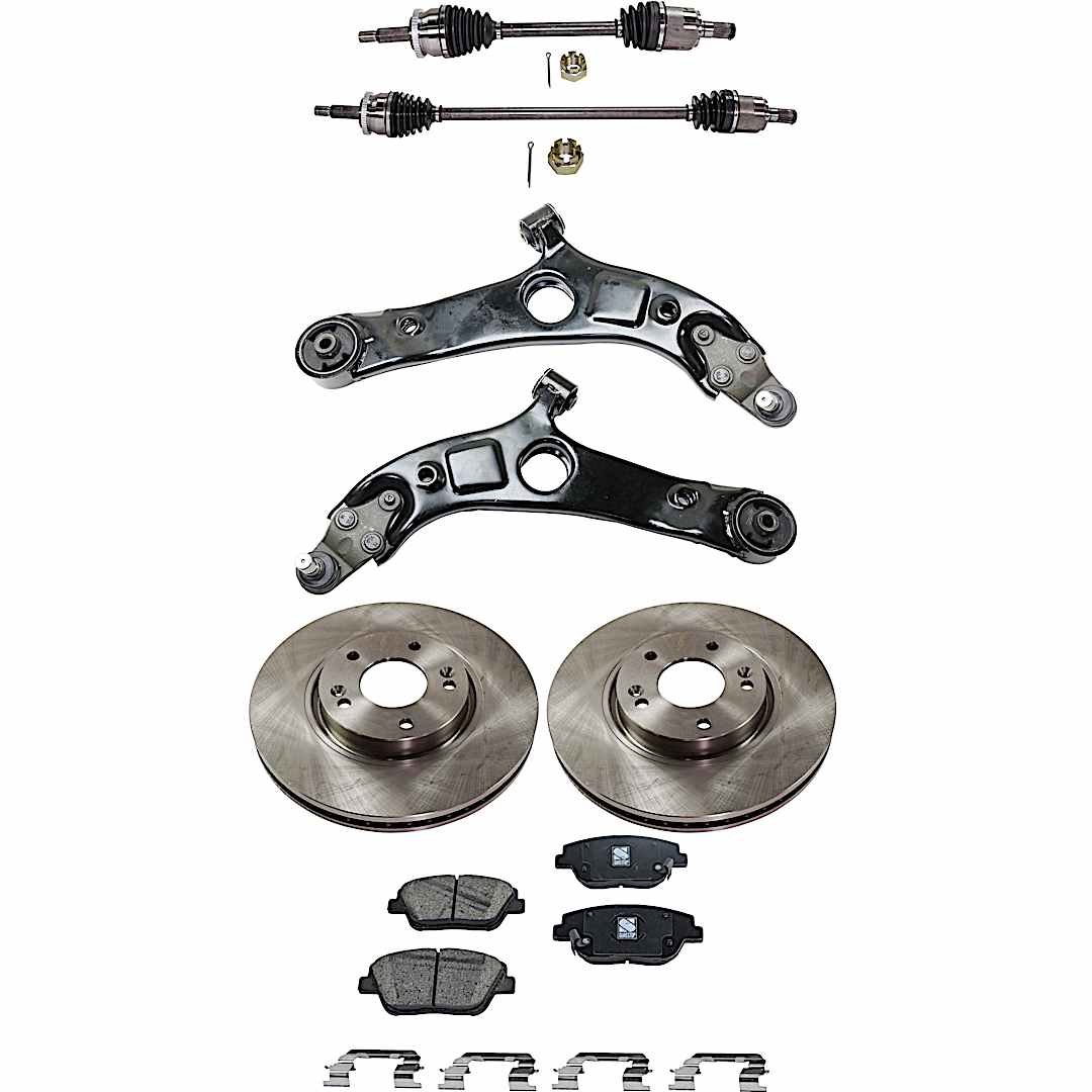 kit-050222-072_1.jpg TrueDrive 8-Piece Kit Front, Driver and Passenger Side Axle Assemblies with Brake Discs, Brake Pad Set, and Control Arms, VIN C (8th Digit), Naturally Aspirated, FWD, Automatic Transmission - Image 1