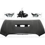 JC Whitney 4-Piece Kit Factory Style Hood Steel Primed Includes (2) Hood Hinge, (1) Hood and (1) Hood Lock