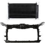 JC Whitney 2-Piece Kit Radiator Support Assembly, 3.5L, 6Cyl Includes (1) A/C Condenser and (1) Radiator Support