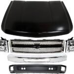 Replacement 6-Piece Kit, Grille Chrome, Includes (1) Bumper, (1) Grille, (2) Headlight, (1) Hood, and (1) Valance