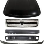 Replacement 5-Piece Kit, Grille Chrome, Includes (1) Bumper, (1) Grille, (1) Hood, and (2) Valance