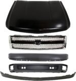 Replacement 5-Piece Kit, Grille Chrome, Includes (1) Bumper, (1) Grille, (1) Hood, and (2) Valance