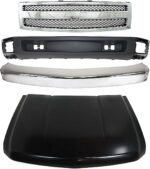 Replacement 4-Piece Kit Factory Style Hood, Steel, Primed, Includes (1) Bumper, (1) Grille, (1) Hood, and (1) Lower Air Deflector
