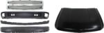 Replacement 5-Piece Kit Factory Style Hood, Steel, Primed, Includes (1) Bumper, (1) Grille, (1) Hood, and (2) Valance