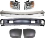 Replacement 6-Piece Kit Front Valance, Primed, includes Bumper, Bumper Ends and Headlights