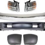 Replacement 6-Piece Kit Front Valance, Primed, includes Bumper, Bumper Ends and Headlights